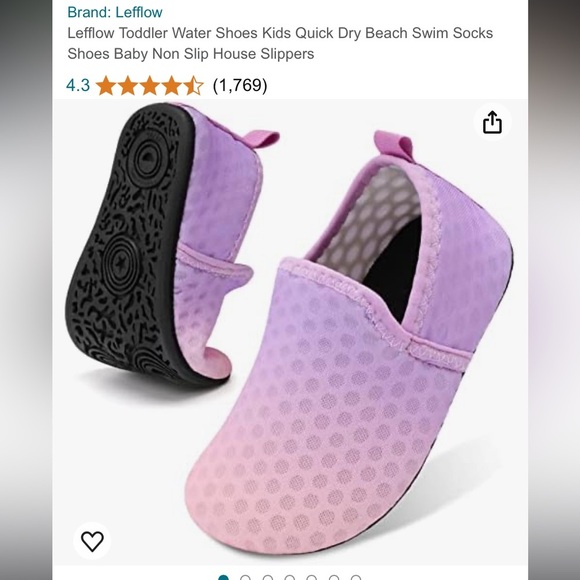 Lefflow Toddler Water Shoes Kids Quick Dry Beach Swim Socks Shoes Baby Non Slip - Picture 1 of 8